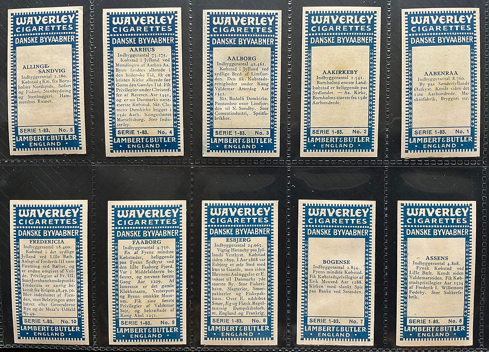 Thumbnail: Lambert & Butler Overseas Danske Byvaabner Cigarette Cards