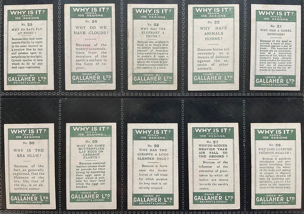 Thumbnail: Gallaher Why Is It Green Back Cigarette Cards