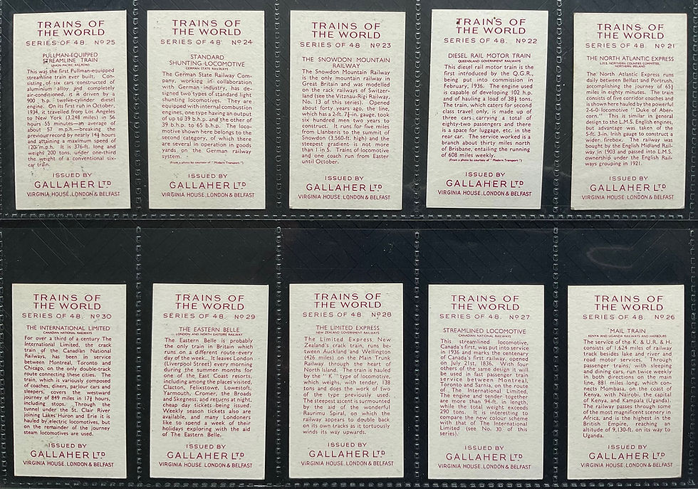 Thumbnail: Gallaher Trains of The World Cigarette Cards