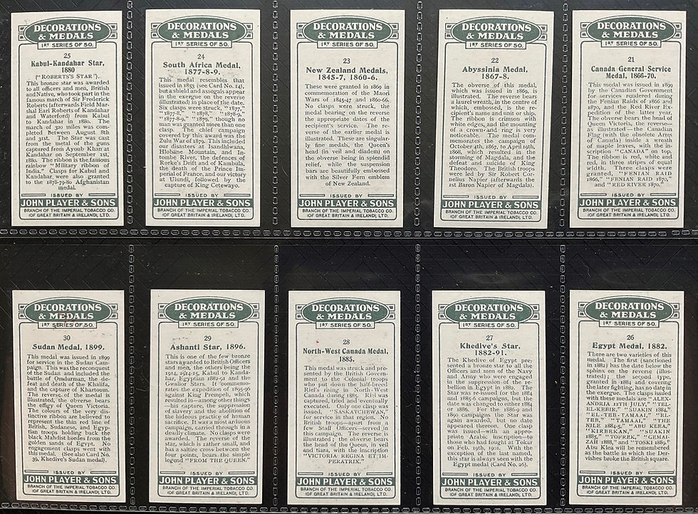 Thumbnail: Players Decorations & Medals Cigarette Cards