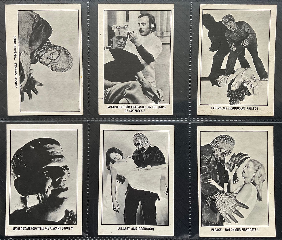 Thumbnail: A&BC Gum You'll Die Laughing Creature Feature Bubblegum Cards