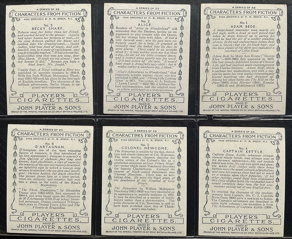 Thumbnail: Players Characters From Fiction Cigarette Cards