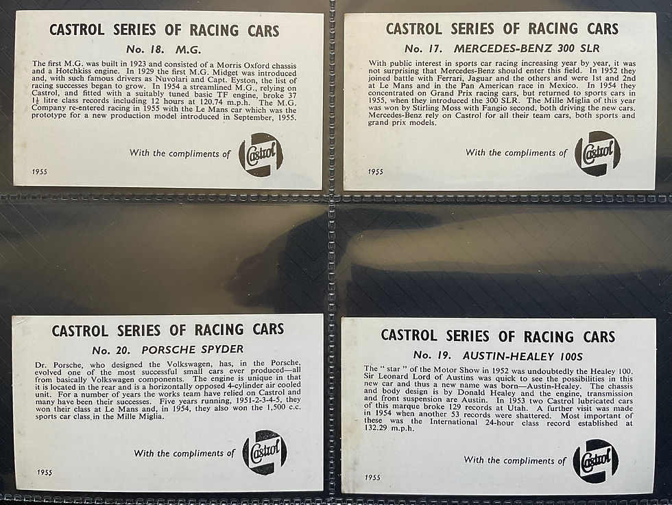 Thumbnail: Castrol Oil Racing Cars Trade Cards