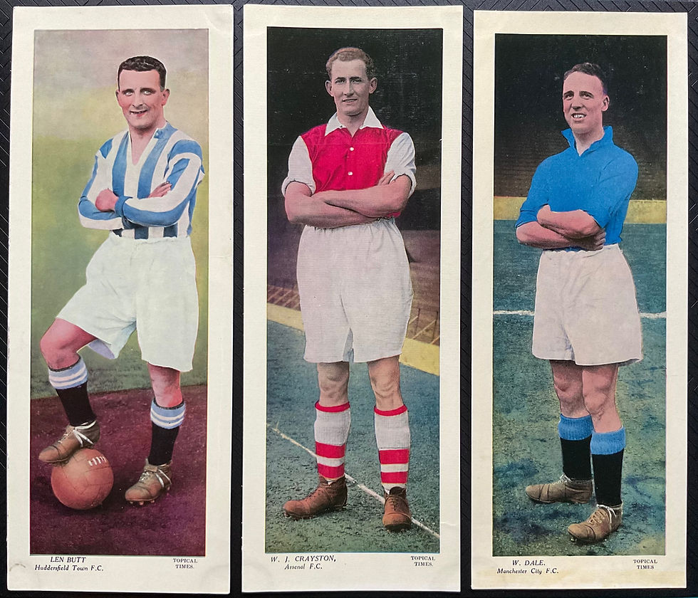 Thumbnail: Topical Times Footballers Panel Portraits Coloured Trade Cards