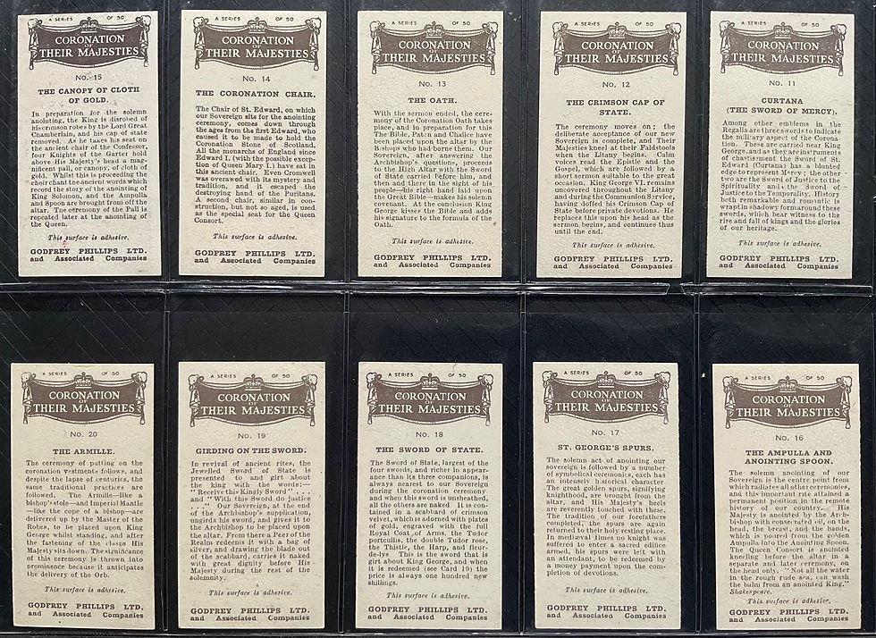 Thumbnail: Phillips Coronation Of Their Majesties Cigarette Cards