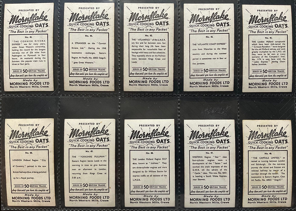 Thumbnail: Morning Foods British Trains Cereal Cards