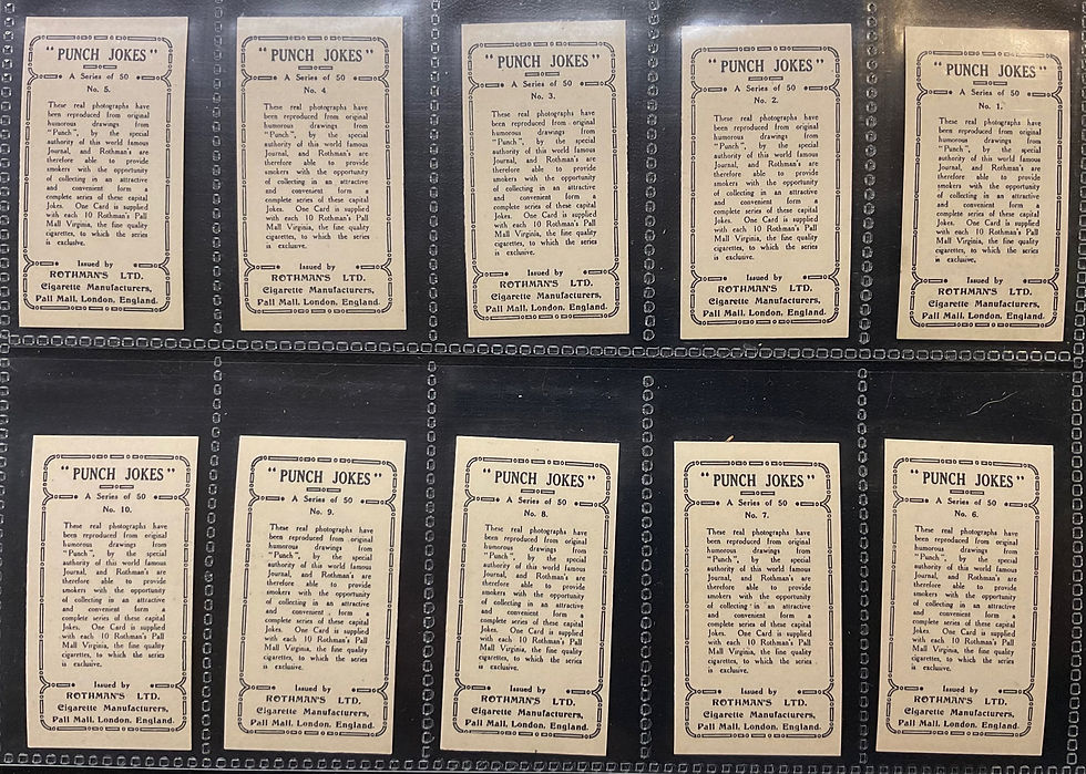Thumbnail: Rothmans Punch Jokes Cigarette Cards