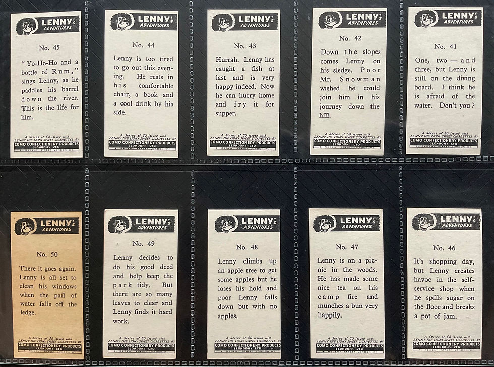 Thumbnail: Como Lenny's Adventures Confectionary Cards