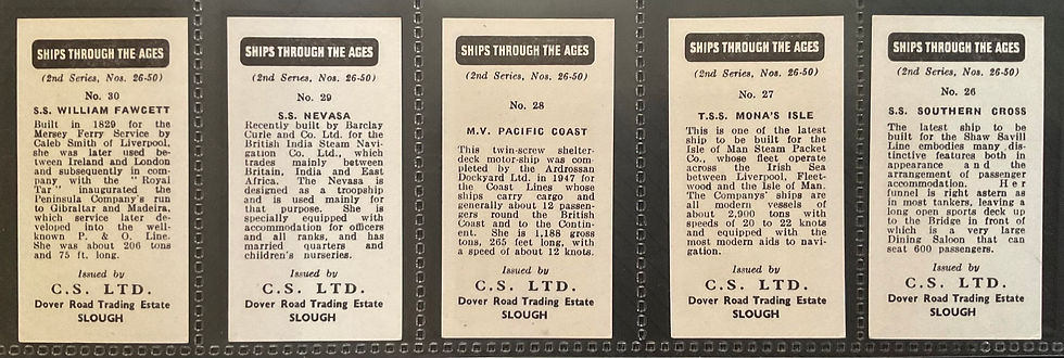 Thumbnail: Comet Sweets Ships Through The Ages Second Series Confectionary Cards