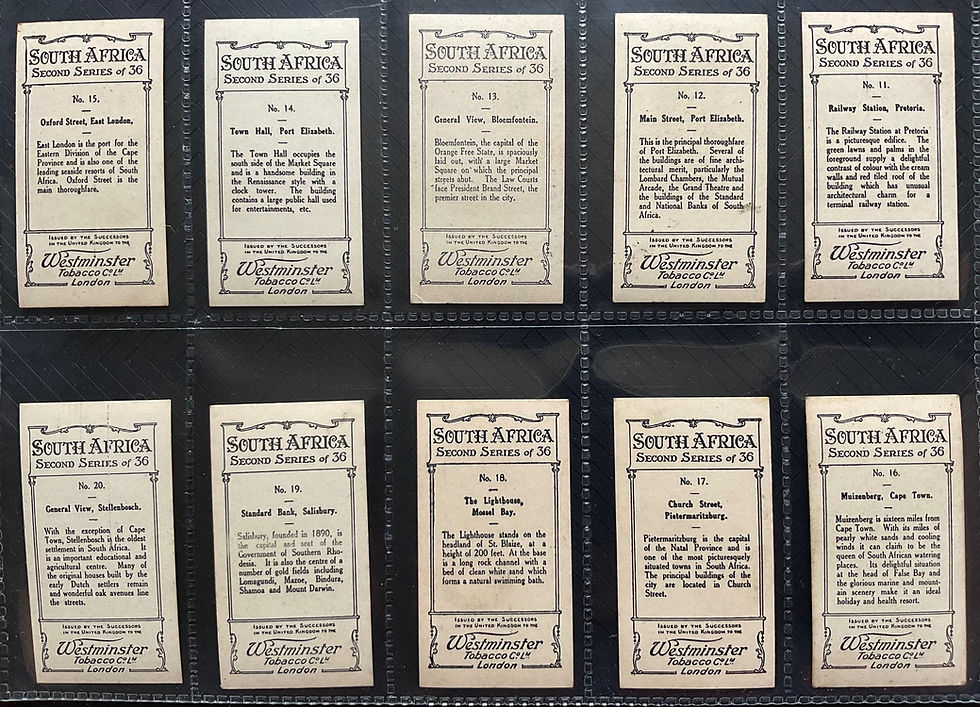 Thumbnail: Westminster South Africa Second Series Cigarette Cards