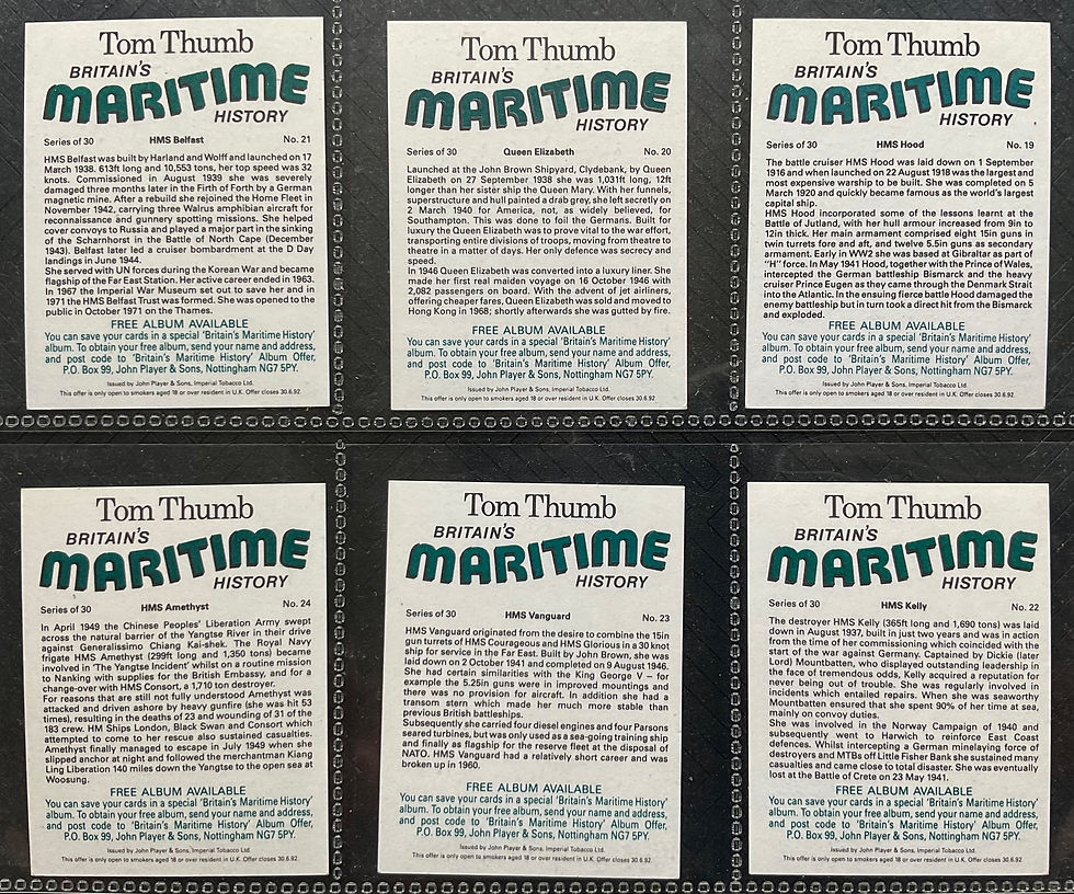 Thumbnail: Players Tom Thumb Britains Maritime History Cigar Cards
