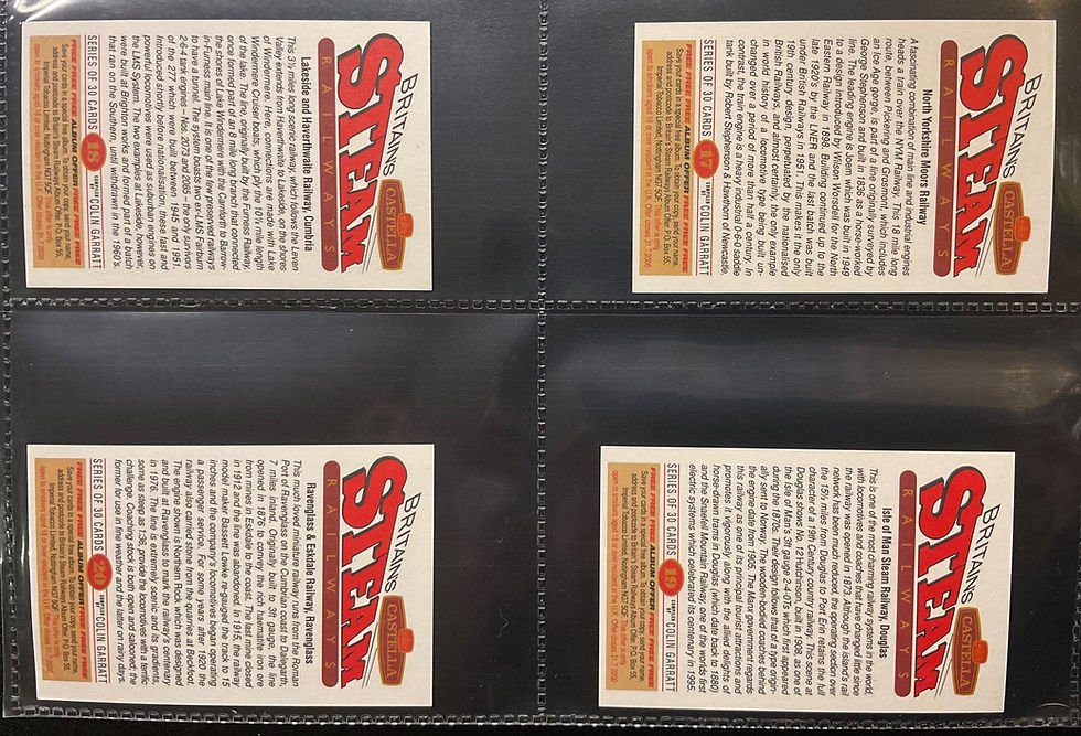 Thumbnail: Wills Castella Britain's Steam Railways Cigar Cards