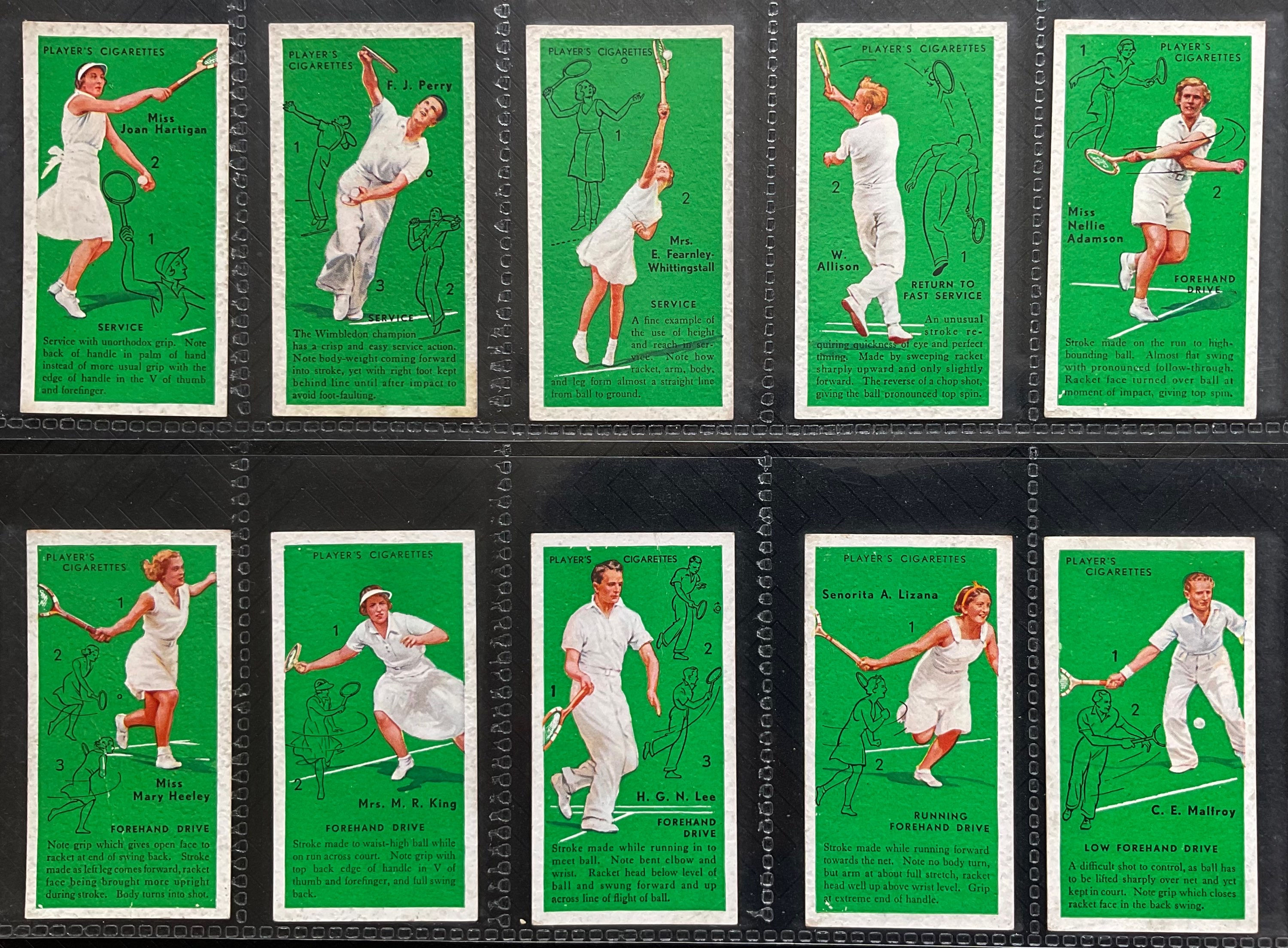 Players Tennis Cigarette Cards