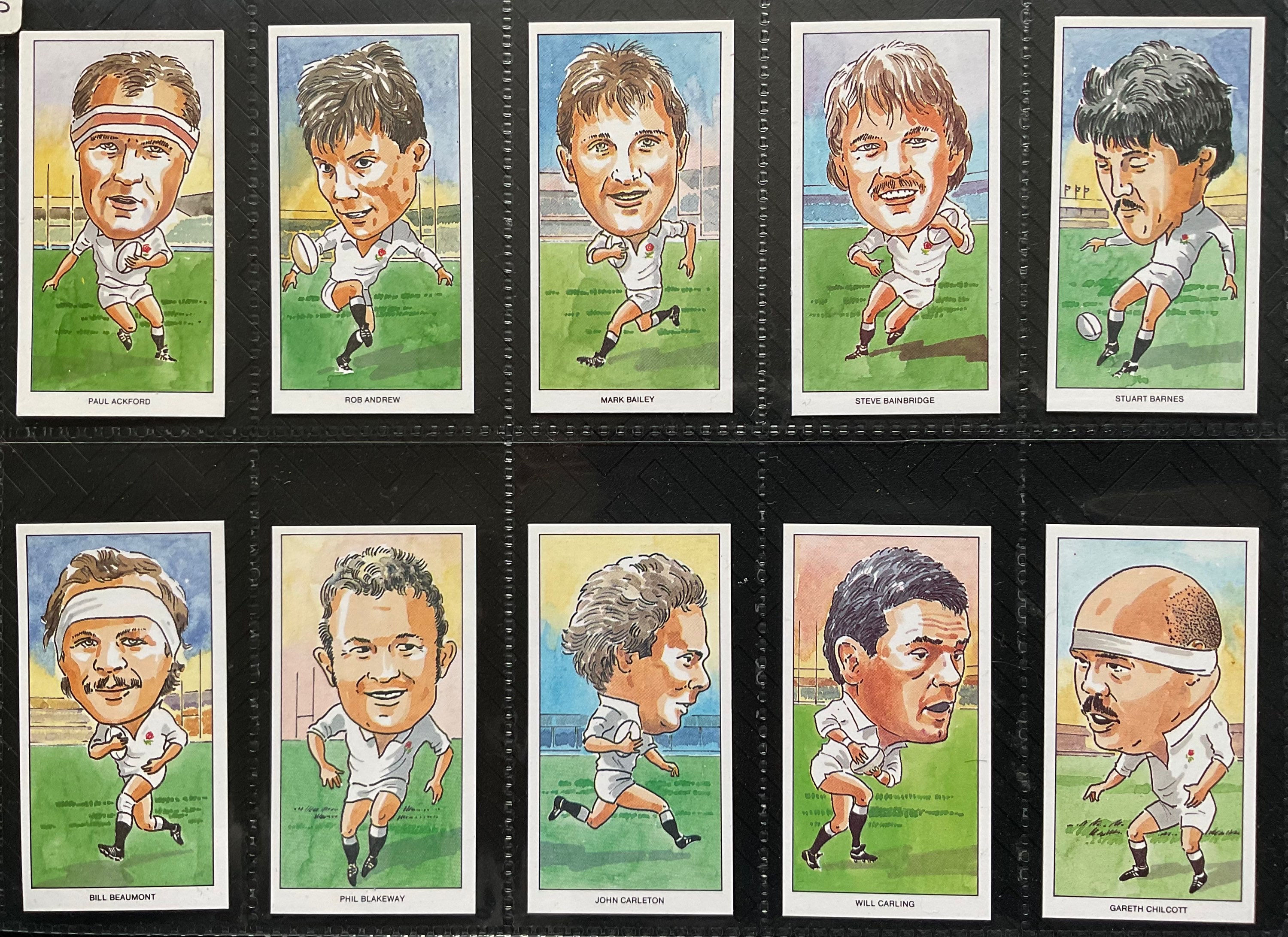 Imperial Publishing England Internationals Rugby Trade Cards