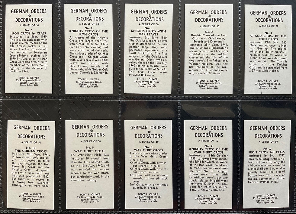 Thumbnail: Oliver German Orders & Decorations Trade Cards