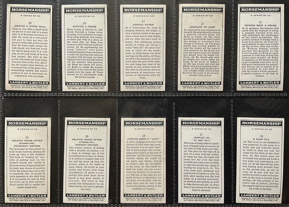 Thumbnail: Lambert & Butler Horsemanship Cigarette Cards