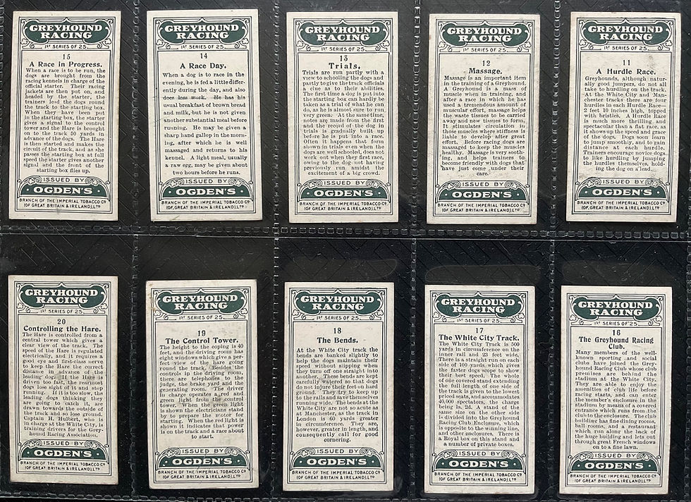 Thumbnail: Ogdens Greyhound Racing Cigarette Cards