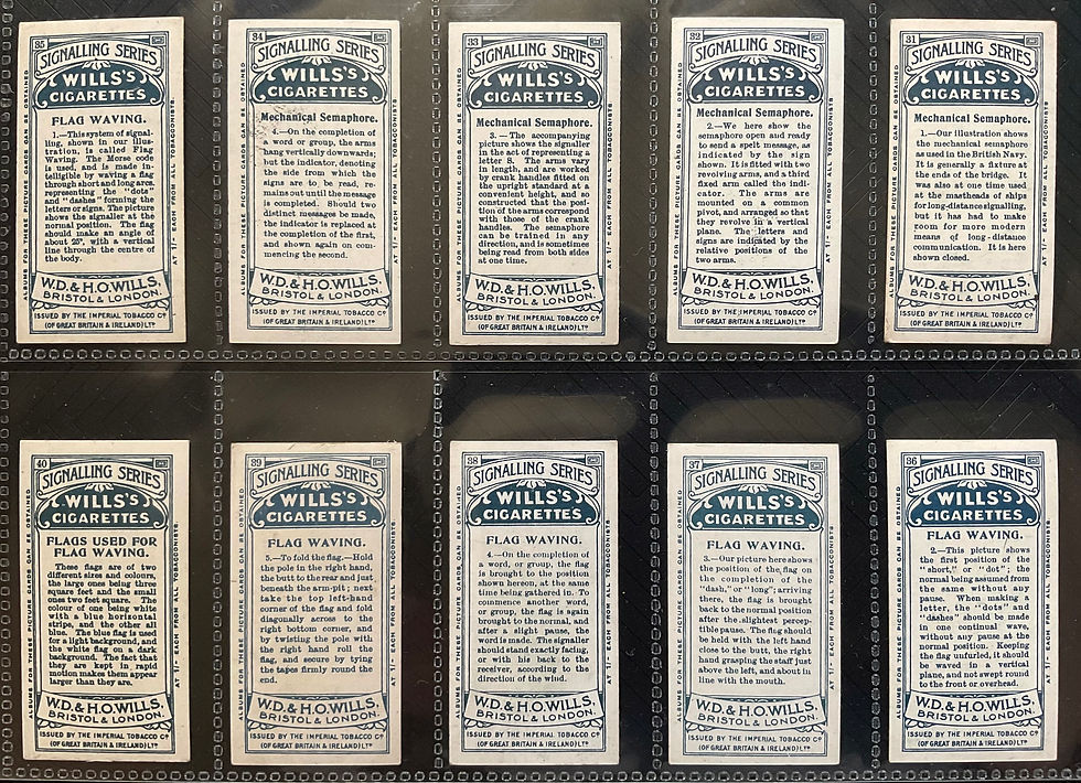 Thumbnail: Wills Signalling Series Cigarette Cards