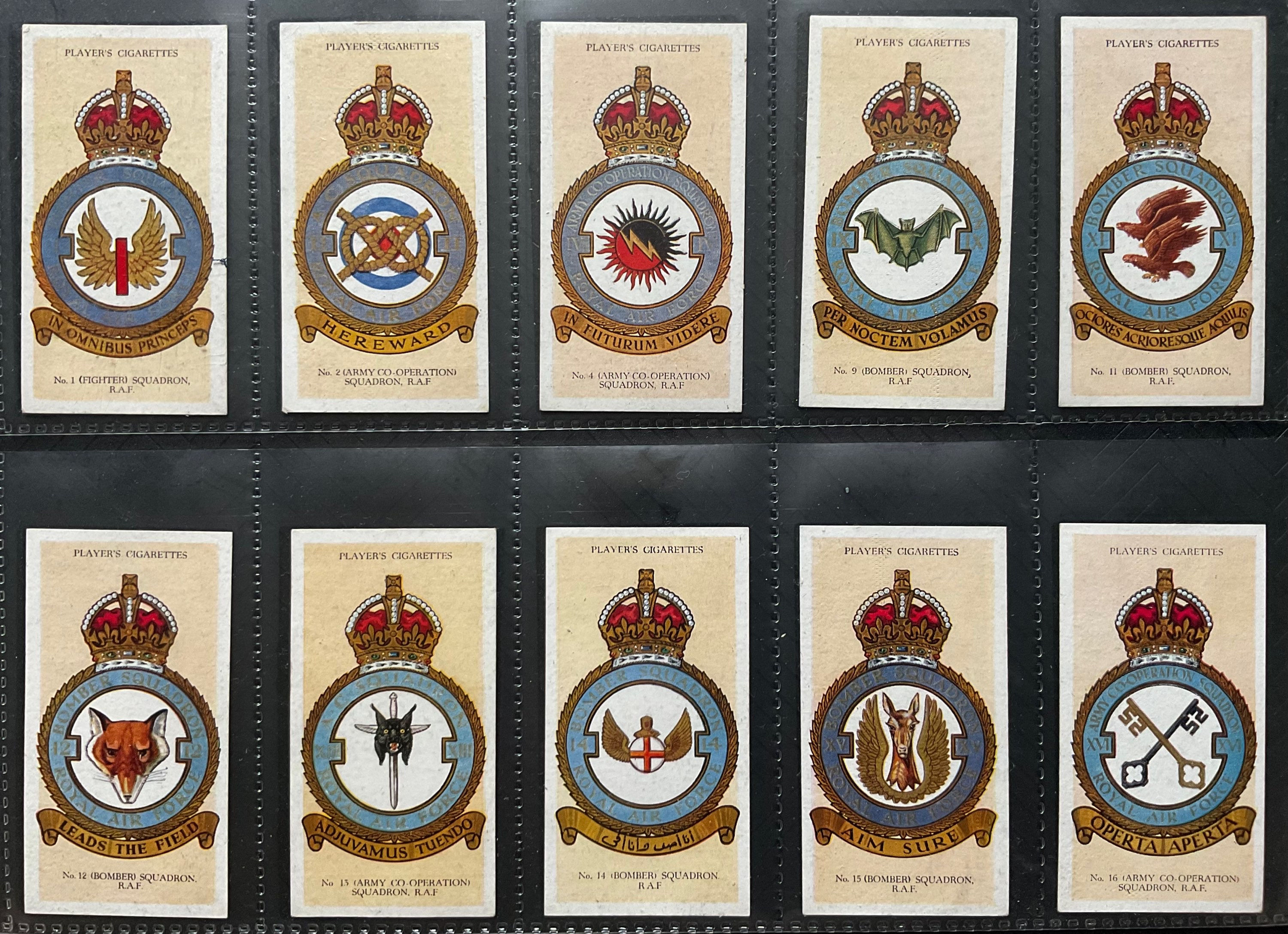 Players R.A.F. Badges With Motto Cigarette Cards