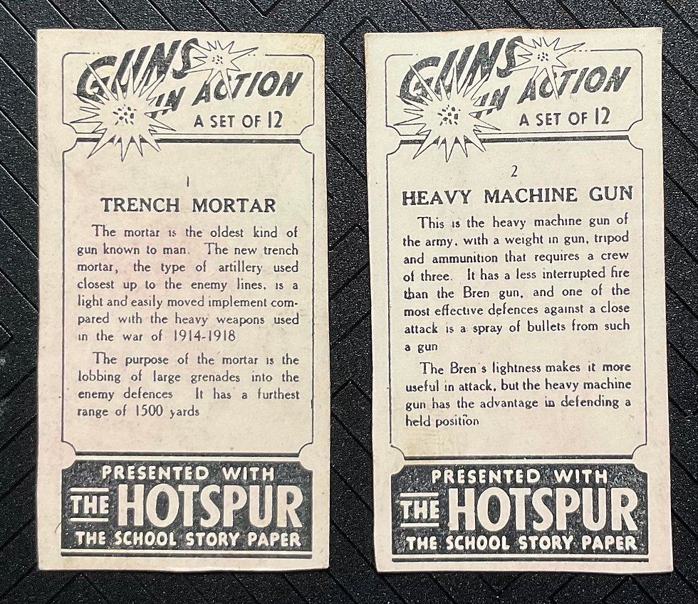 Thumbnail: Thomson Guns in Action  Trade Cards