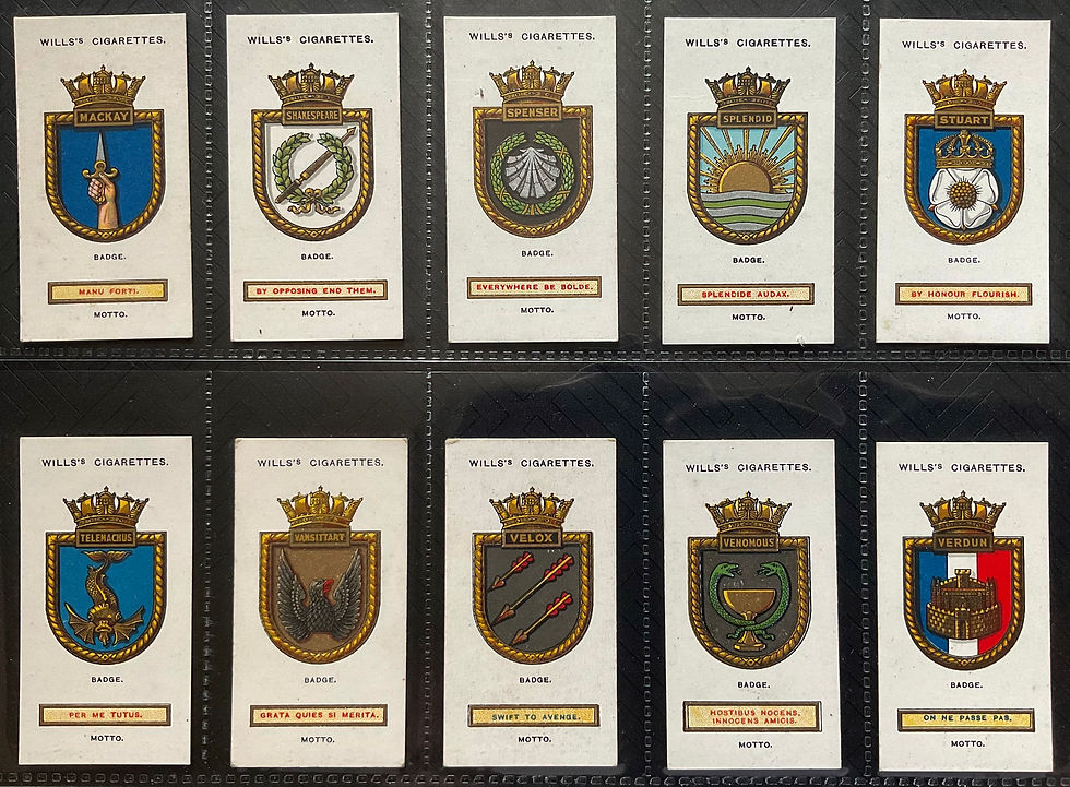 Thumbnail: Wills Ships Badges Cigarette Cards