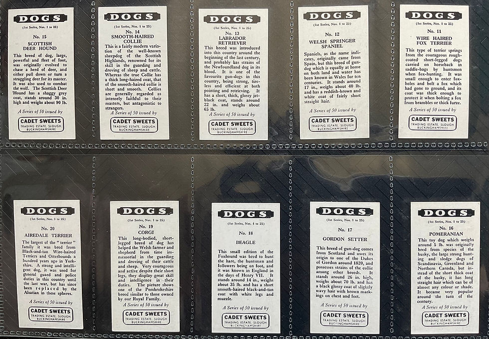 Thumbnail: Cadet Dogs 1st Series Confectionary Cards