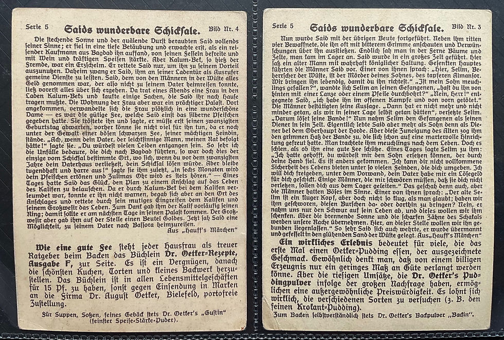 Thumbnail: Dr. Oetker Saids Wunderbare Schicksale Series 5 German Trade Cards