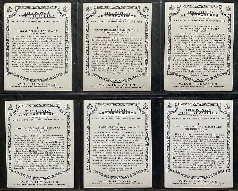 Thumbnail: Wills The Kings Art Treasures Cigarette Cards