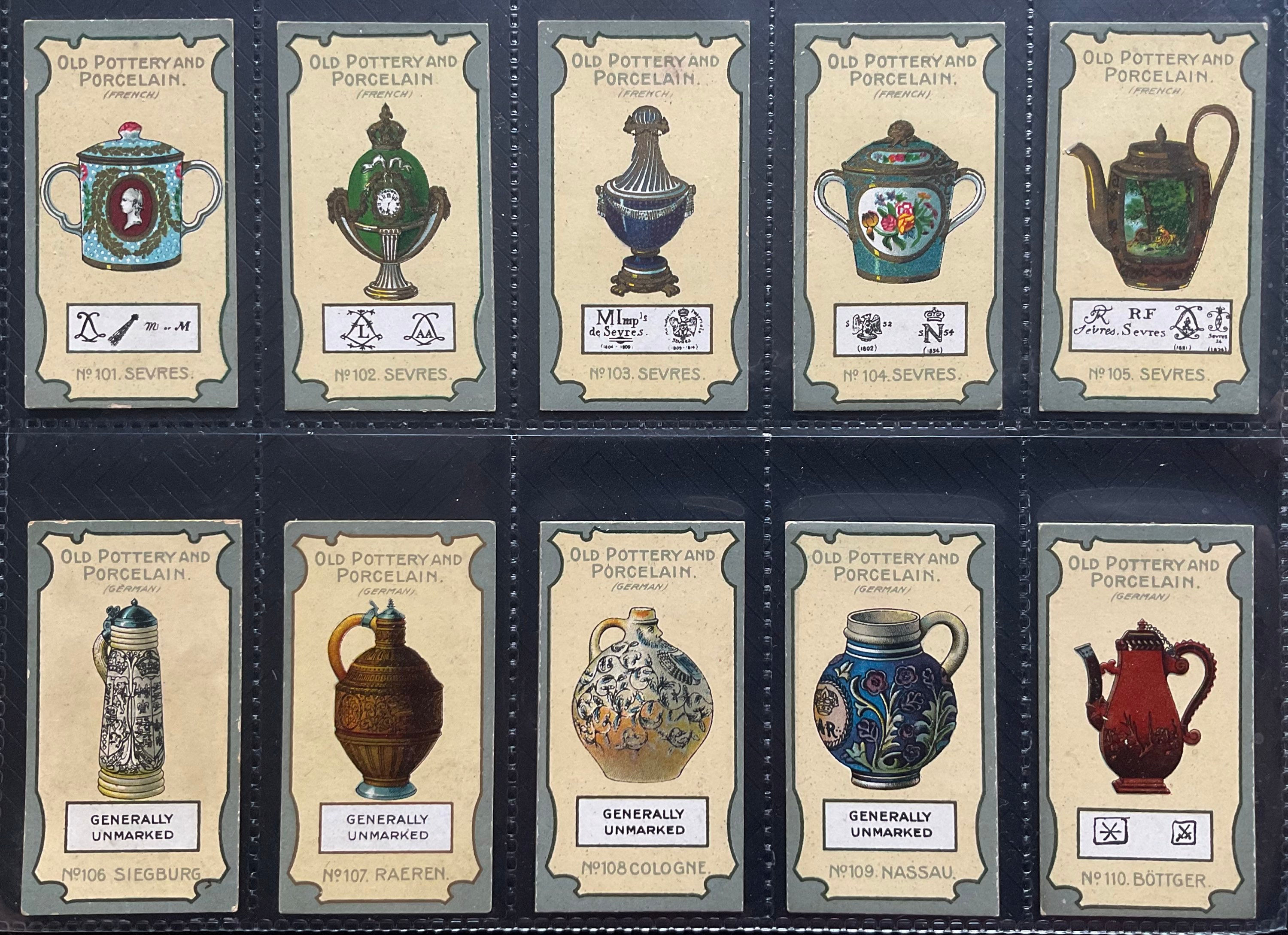 Lea Old Pottery & Porcelain Third Series Cigarette Cards
