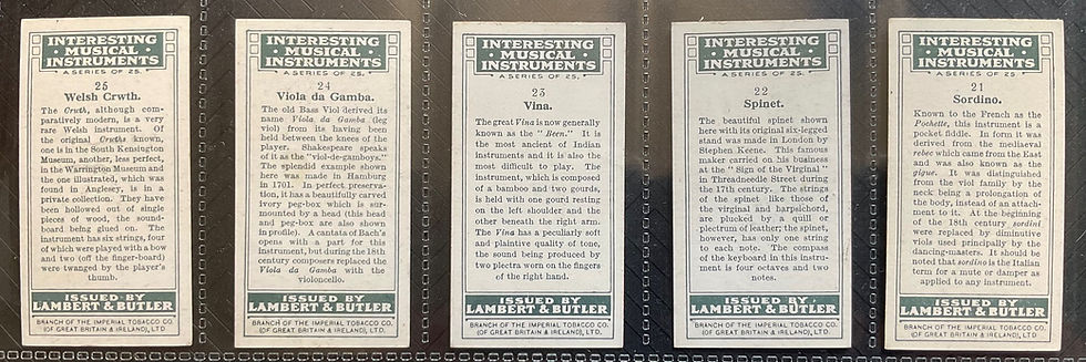 Thumbnail: Lambert & Butler Interesting Musical Instruments Cigarette Cards