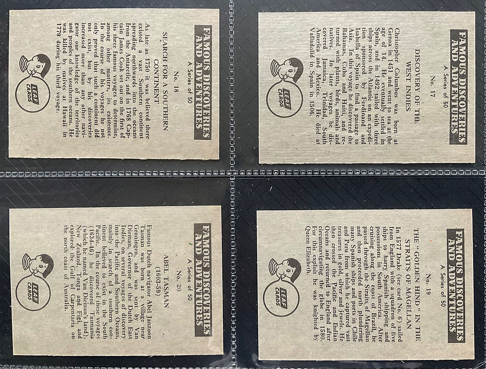 Thumbnail: Leaf Brands Famous Discoveries And Adventures Confectionary Cards