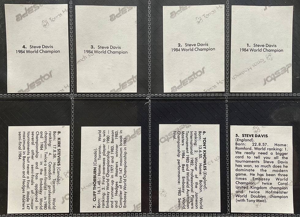 Thumbnail: Quadriga FKS Snooker Trade Cards