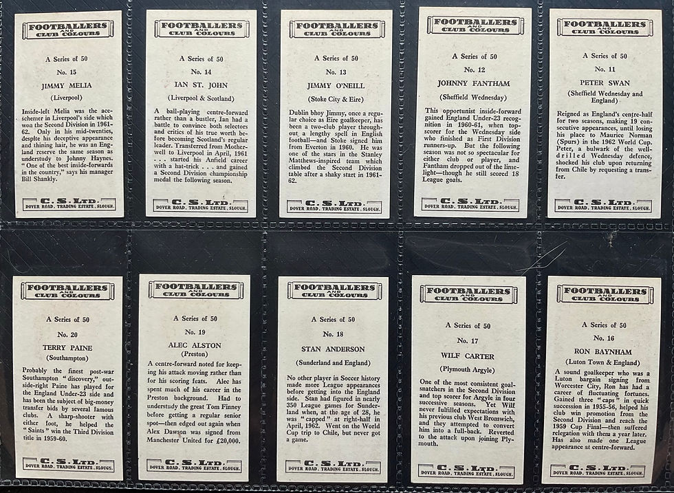 Thumbnail: Comet Sweets Footballers And Club Colours Cards Confectionary Cards