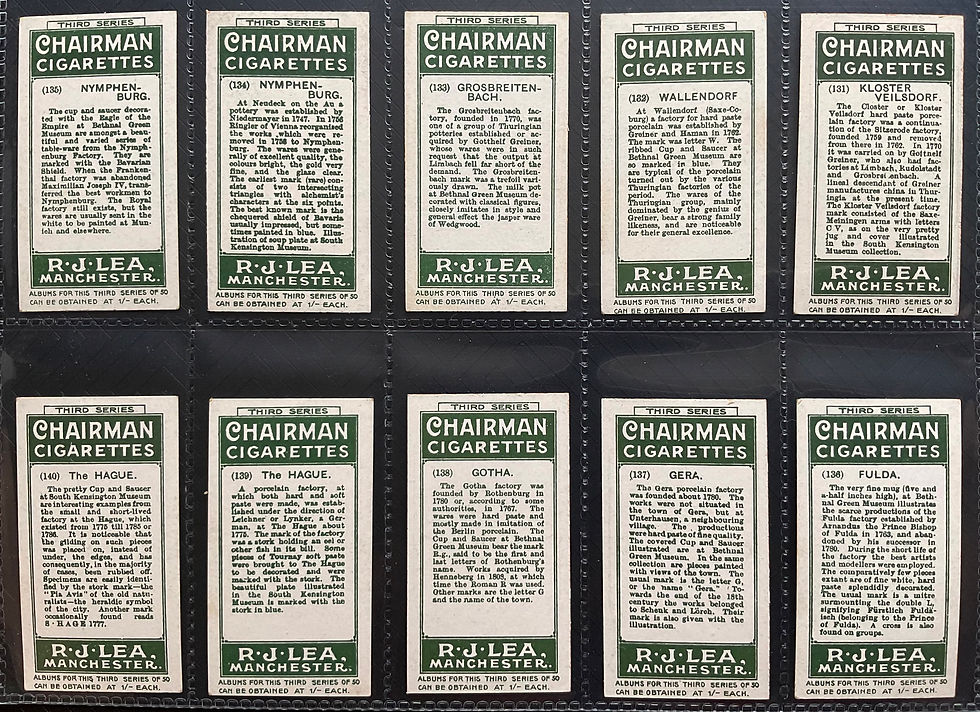 Thumbnail: Lea Old Pottery & Porcelain Third Series Cigarette Cards