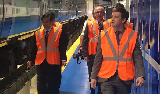 Julian Edwads in a train depot