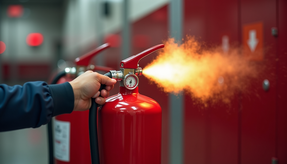 Fire extinguisher putting out fire