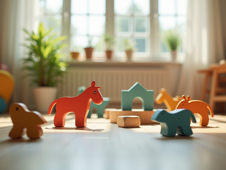 Wood animal playset