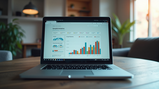 Laptop on dining room table