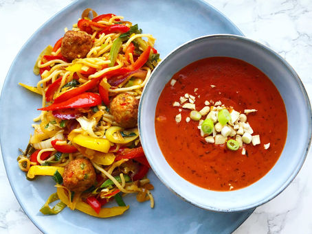 Rode Curry met wok-noedels