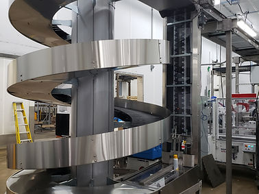 spiral conveyor at meat processor