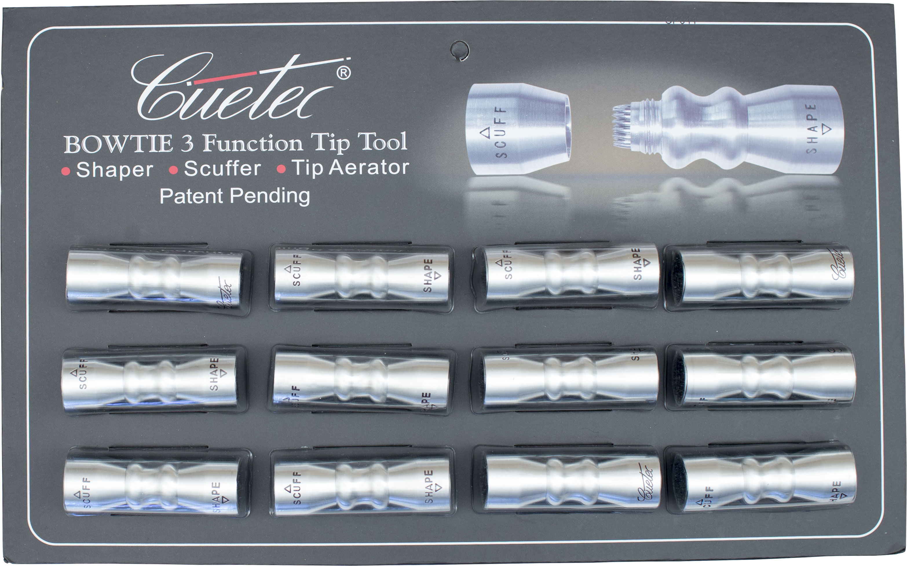 Cuetec TTBOW12 Bowtie Tip Tools - Card of 12