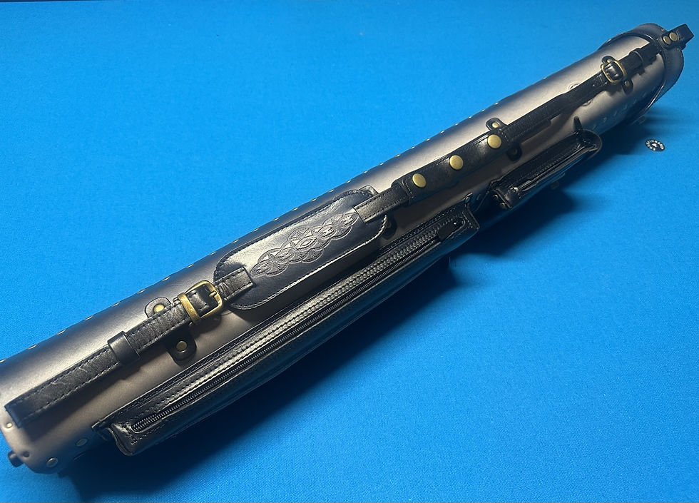 Thumbnail: Instroke IST35 Tooled 3x5 Leather Pool Cue Case - Black