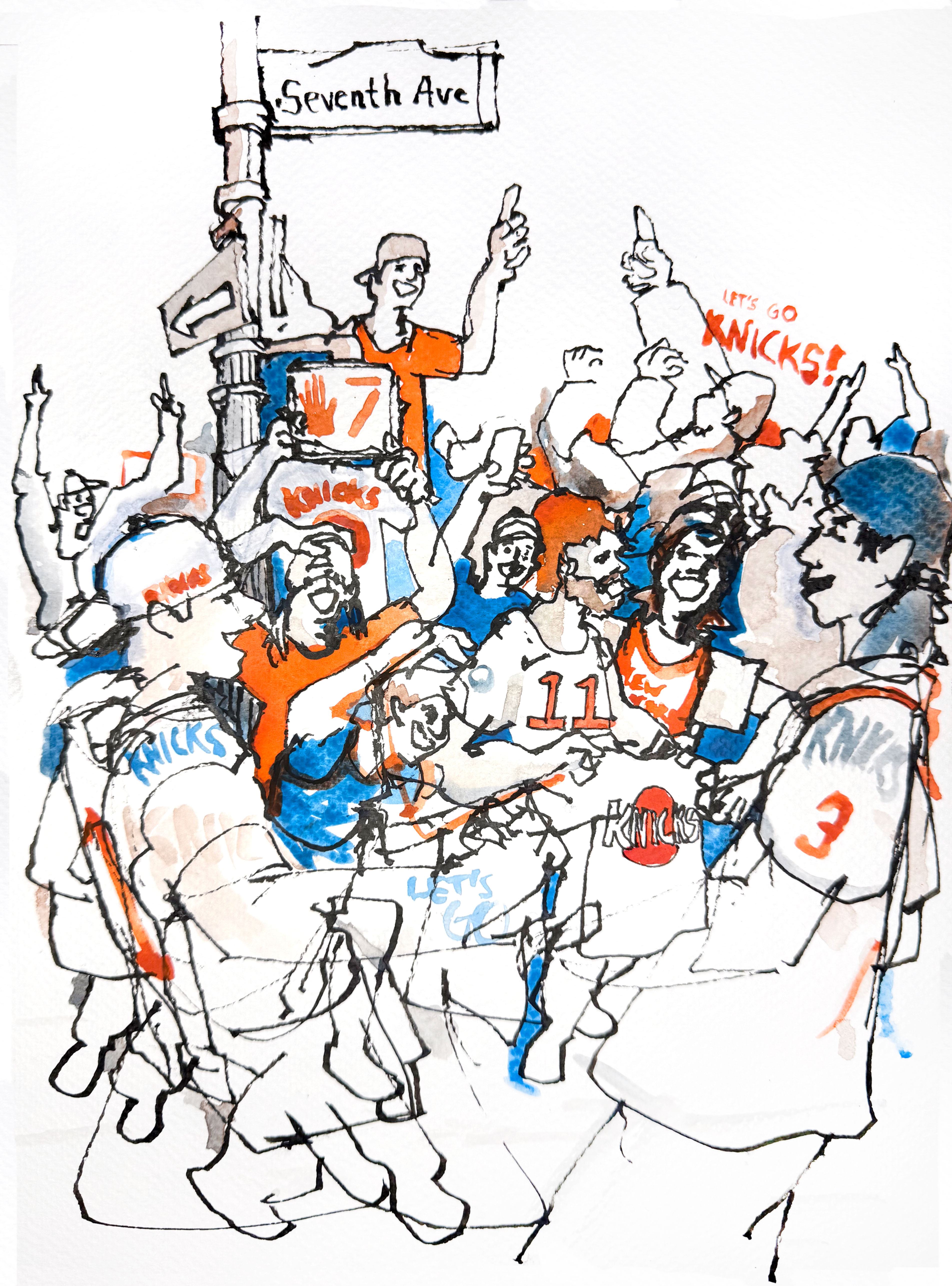 Knicks Fans Outside MSG Print
