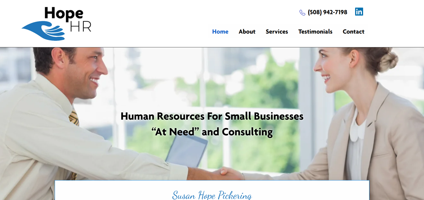 Human Resources For Small Businesses, two people shaking hands