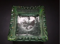 Cendrier de table en verre bullé Daum