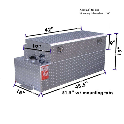 ATI AUX30CBR - 30 Gallon Auxiliary Diesel Fuel Tank/Toolbox Combo