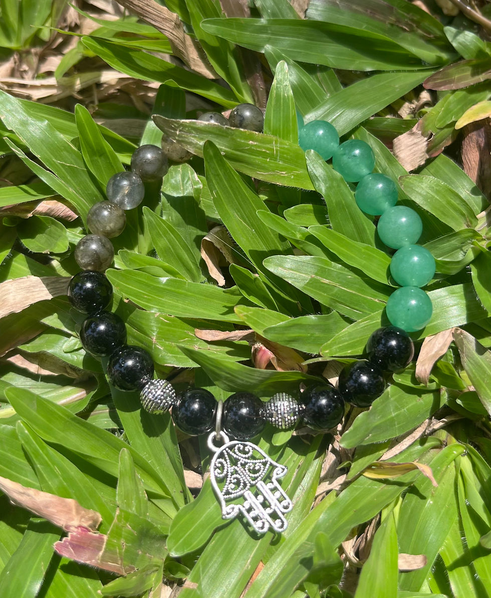Thumbnail: Moolank 4 Combo - Black Tourmaline, Green Aventurine and Labradorite - 8mm
