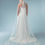 Thumbnail: Floral lace sequin veil with base decoration S475-300