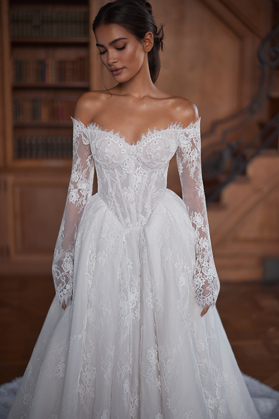 A bride during her private Angelo Bridal appointment
