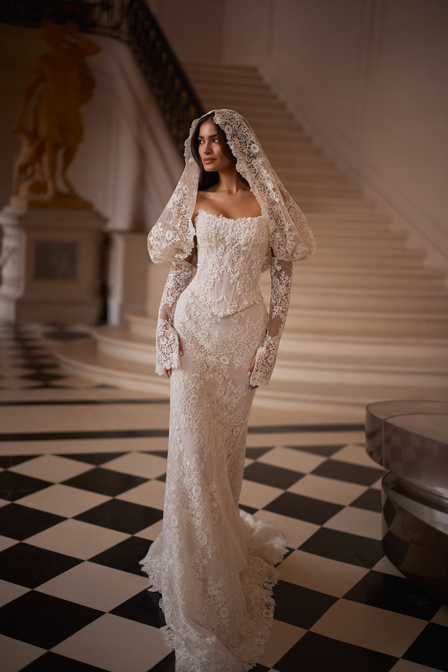 Angelo Bridal bride in a designer wedding dress